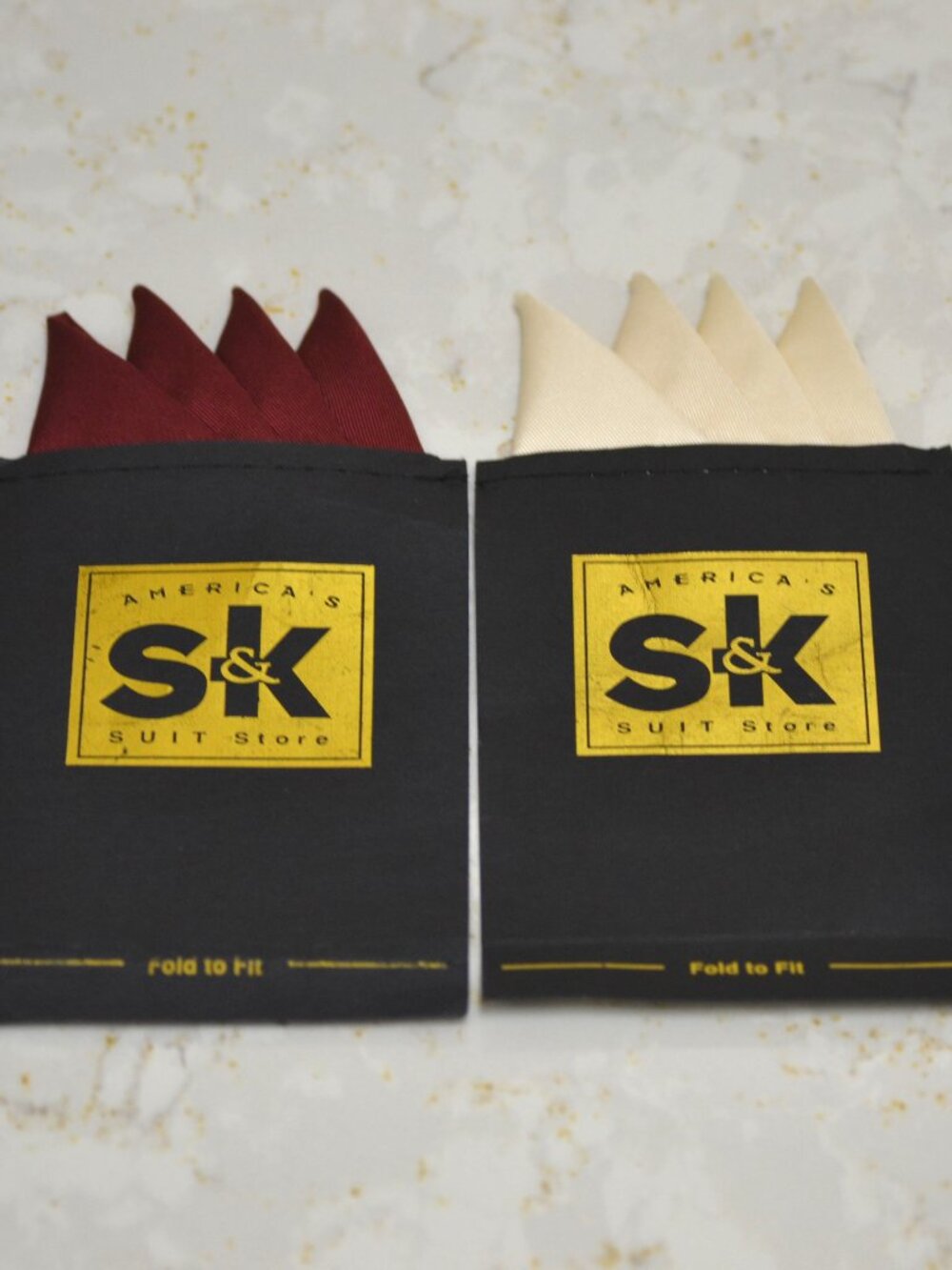 Mens Silk Prefolded Pocket Hankerchief Set of 2 Burgundy and Ivory
